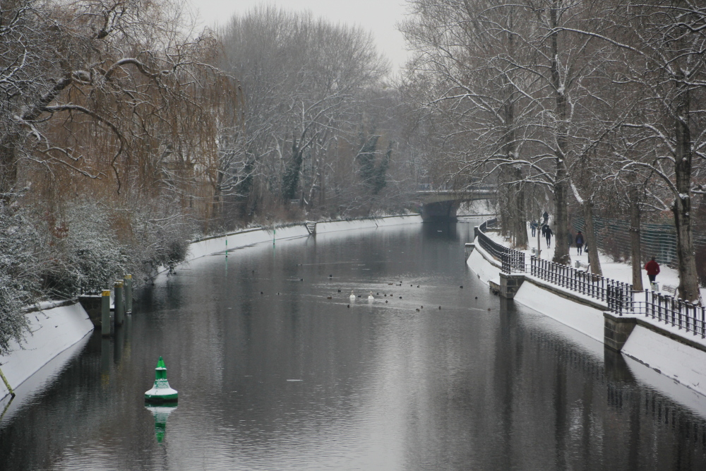Schnee am Landwehrkanal