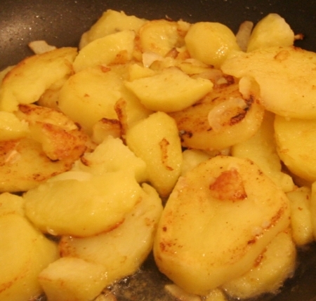 Bratkartoffeln mit Zwiebeln!