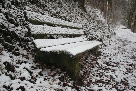 Winter 2009 - Schnee auf der Bank...